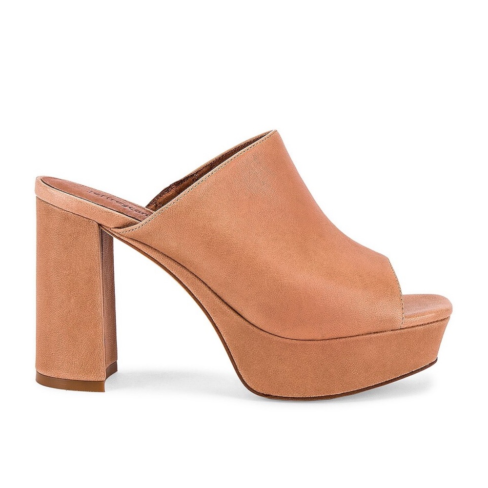 Jeffrey Campbell Pilar Platform Mules in Beige 7.5